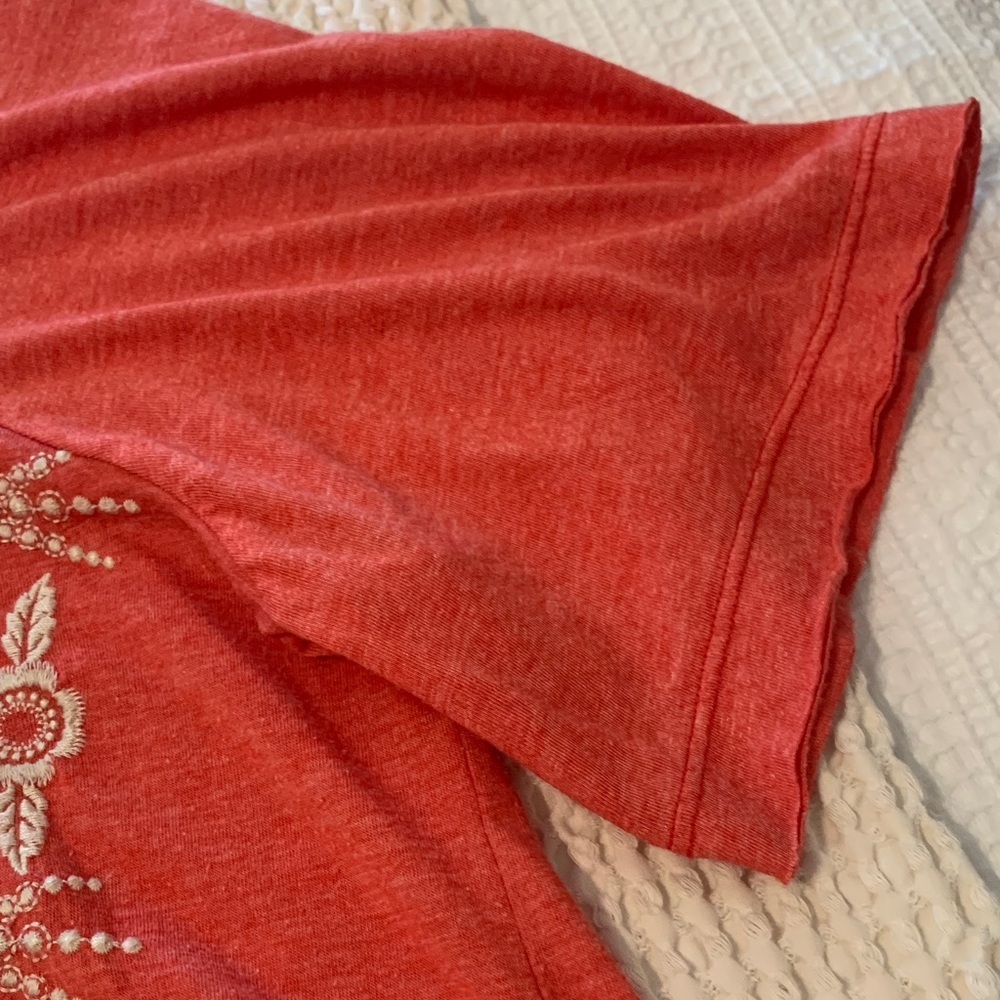 JWLA By Johnny Was SONYA Side Slit Dusty Coral Embroidered Tunic Top - Picture 5 of 7
